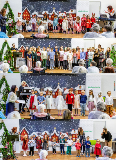 Celkem téměř osmdesát dětí přišlo seniorům zazpívat koledy